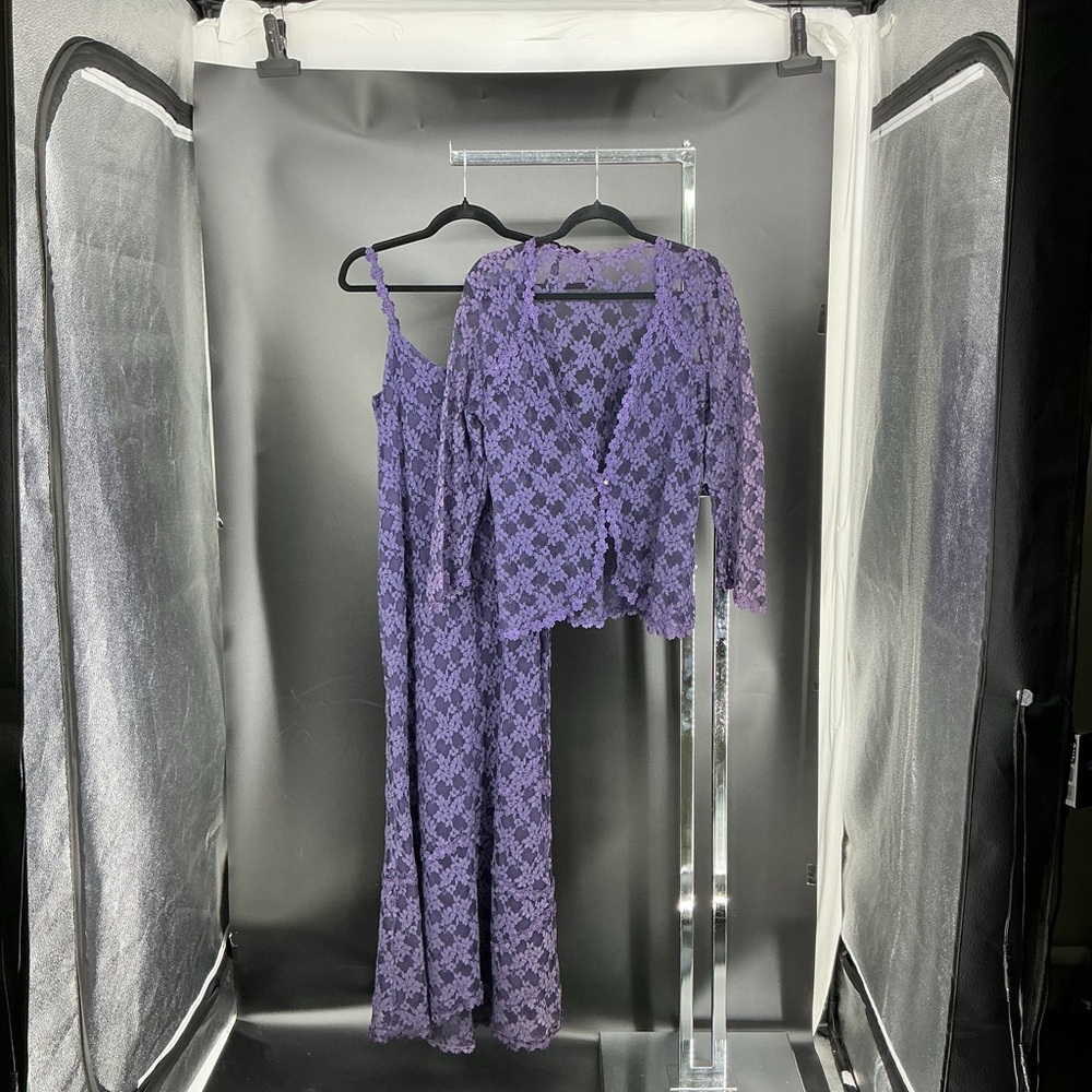 Elegant Purple Lace Wedding Dress Set